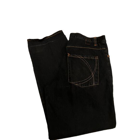 Kani Gold Jeans Mens 38x34 Straight Dark Wash Classic Embroidered Hip Hop - Picture 3 of 13